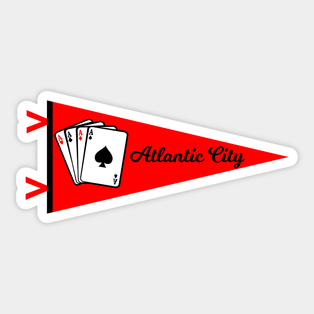 Vintage Atlantic City New Jersey Pennant Sticker by fearcity